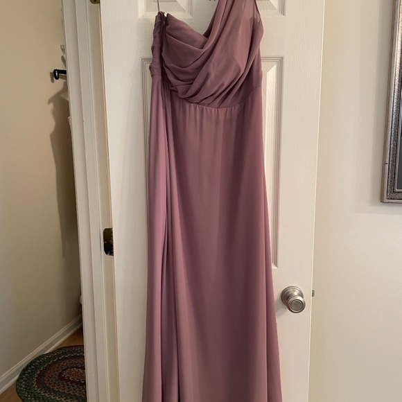 Birdy Grey Kira One-Shoulder Bridesmaid Dress Dark Mauve - Picture 2 of 5